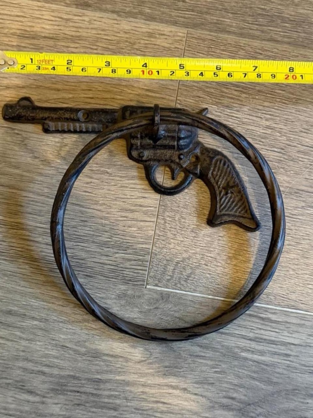 Rustic western towel ring cast iron